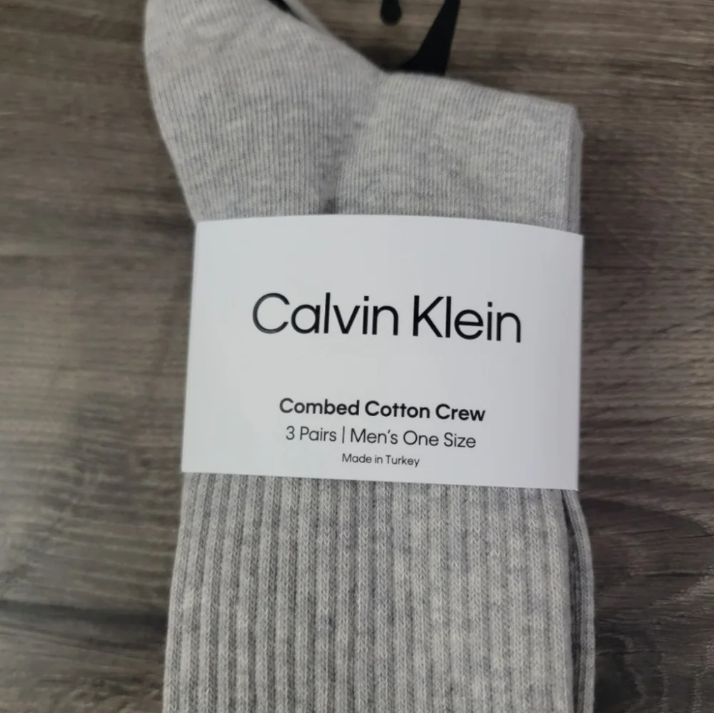 Mens Calvin Klein 3pk striped crew socks NEW